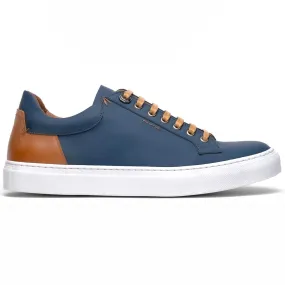 65-229-NVY Diaz Rubberized Calfskin Sneaker Navy