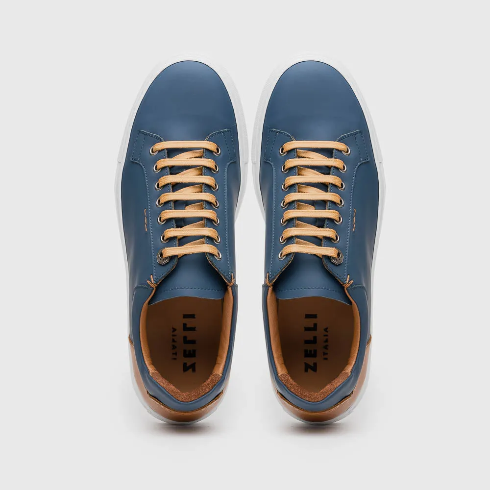 65-229-NVY Diaz Rubberized Calfskin Sneaker Navy