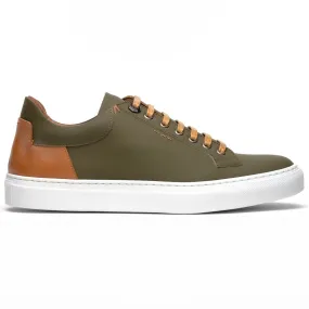 65-229-OLV Diaz Rubberized Calfskin Sneaker Olive Green