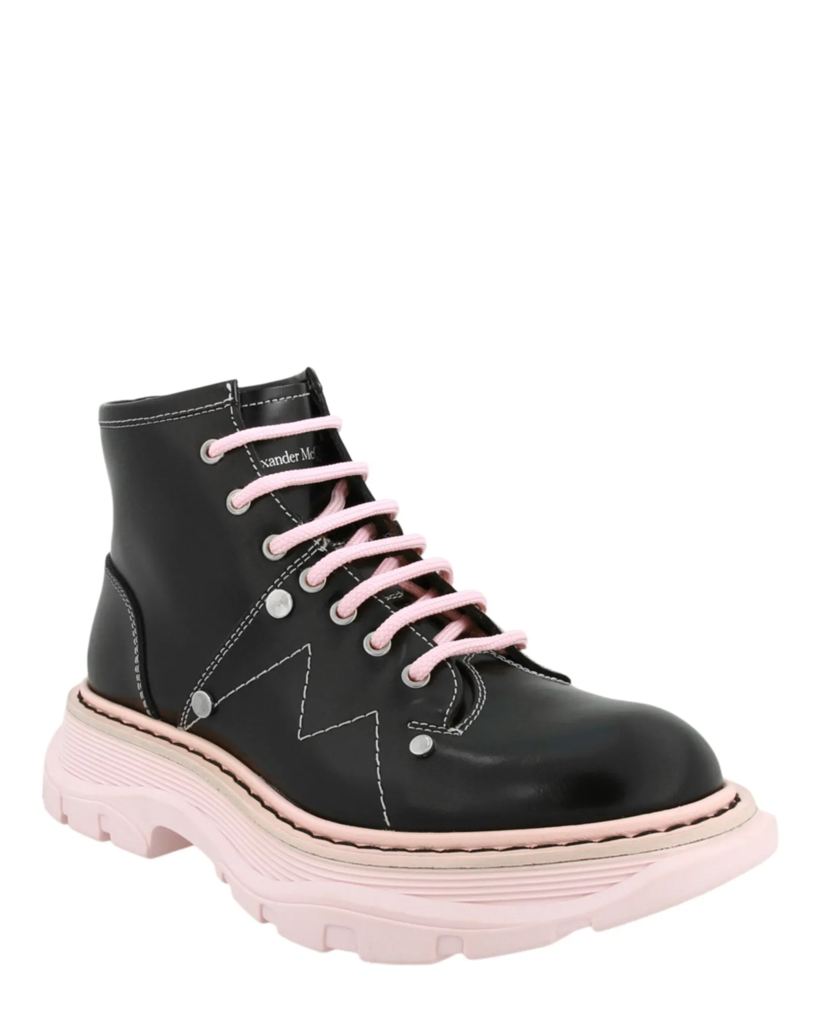 Alexander McQueen Womens Tread Slick Lace Up Boot