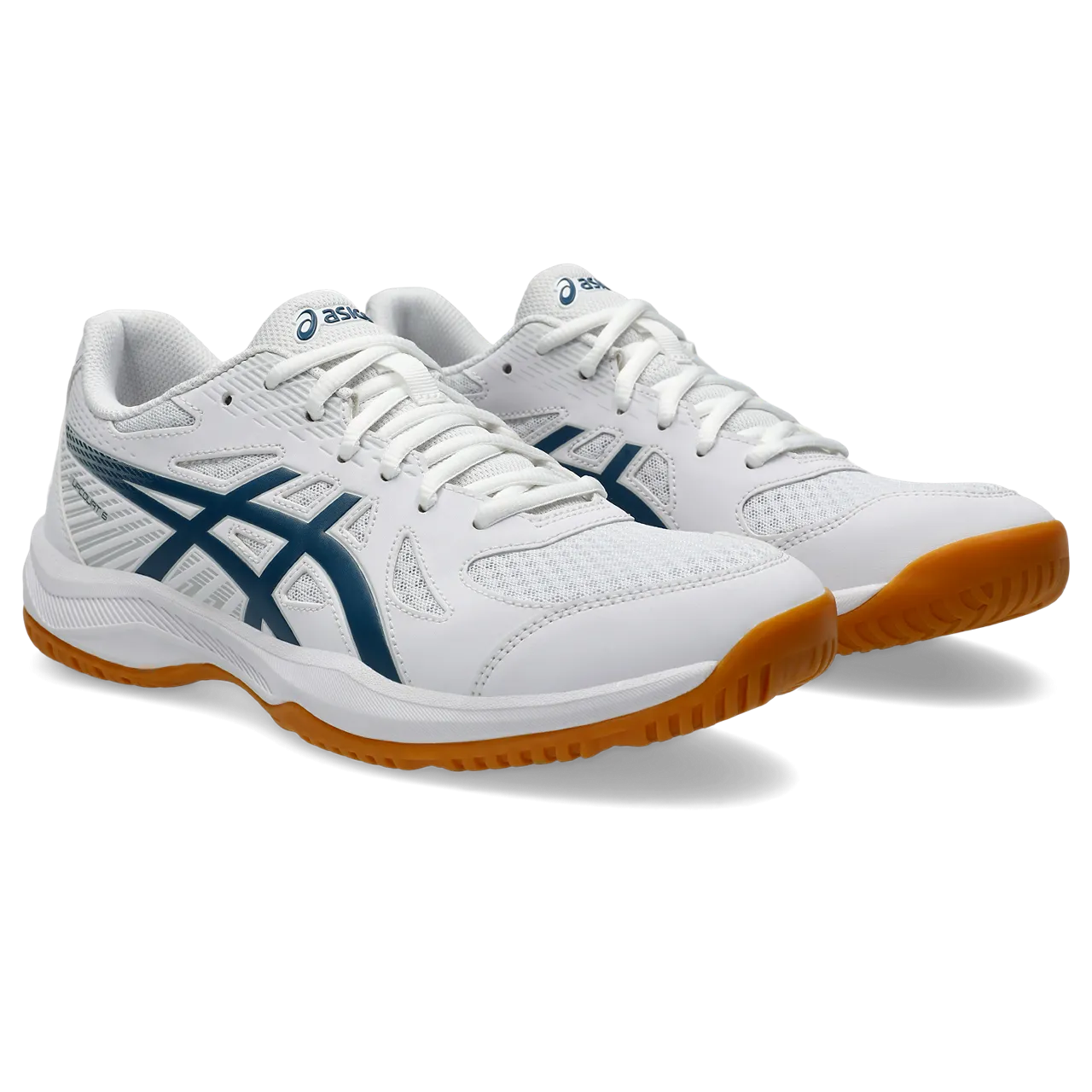 Asics Men's Upcourt 6 Indoor Court Shoes White Vintage Indigo