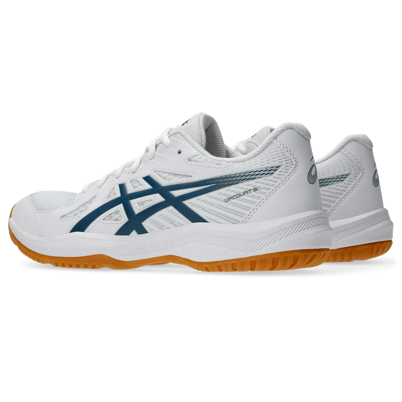 Asics Men's Upcourt 6 Indoor Court Shoes White Vintage Indigo