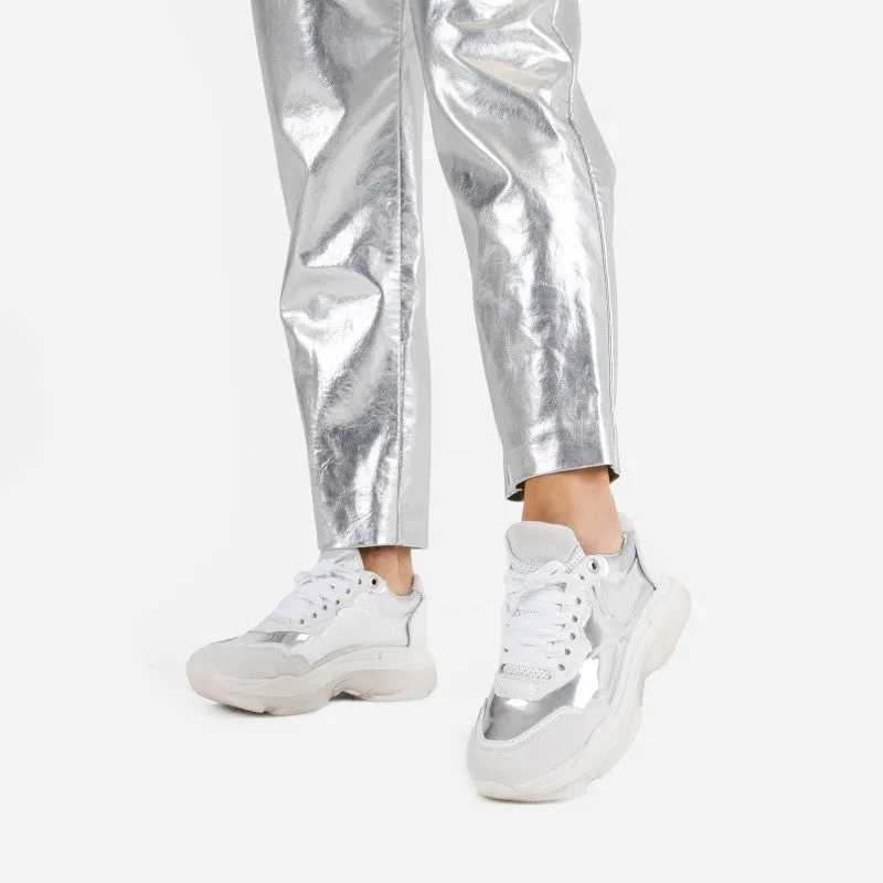 Baisley Silver White Chunky Sneakers