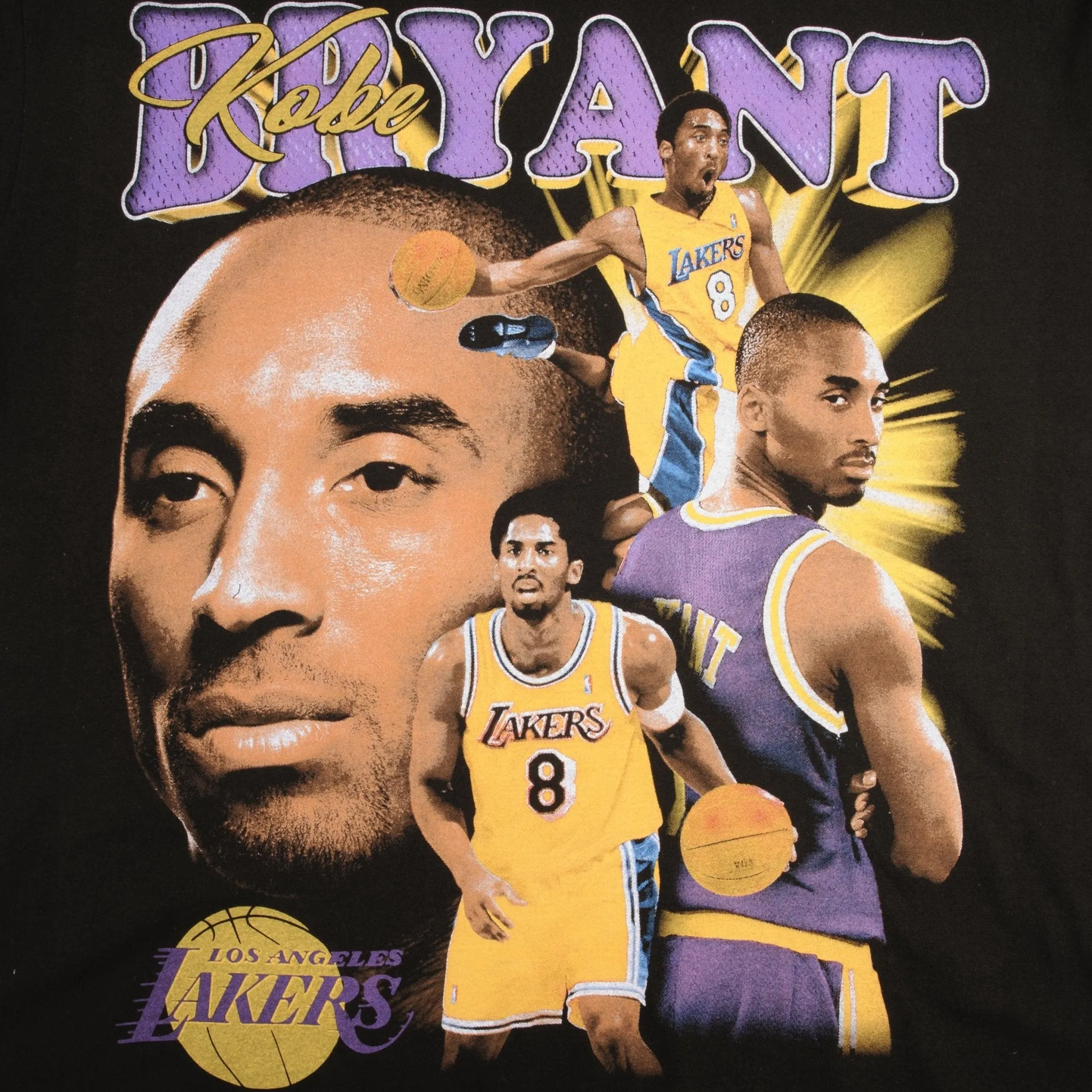 BOOTLEG TEE SHIRT NBA KOBE BRYANT LOS ANGELES LAKERS SIZE XL SINGLE STITCH