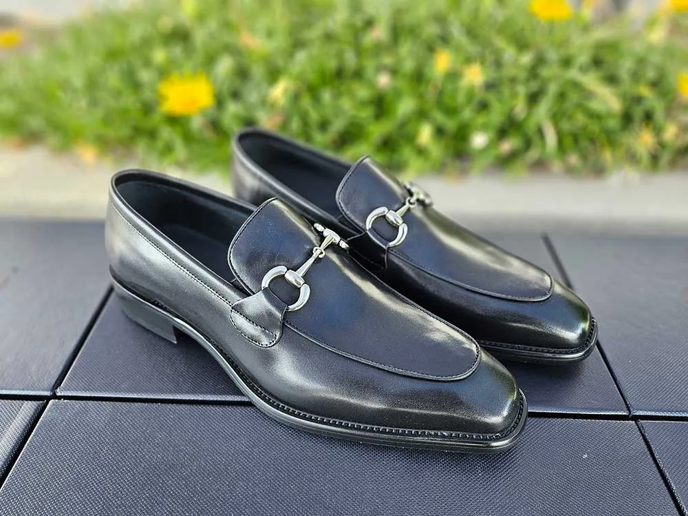 Burnished Calfskin Horsebit Loafer