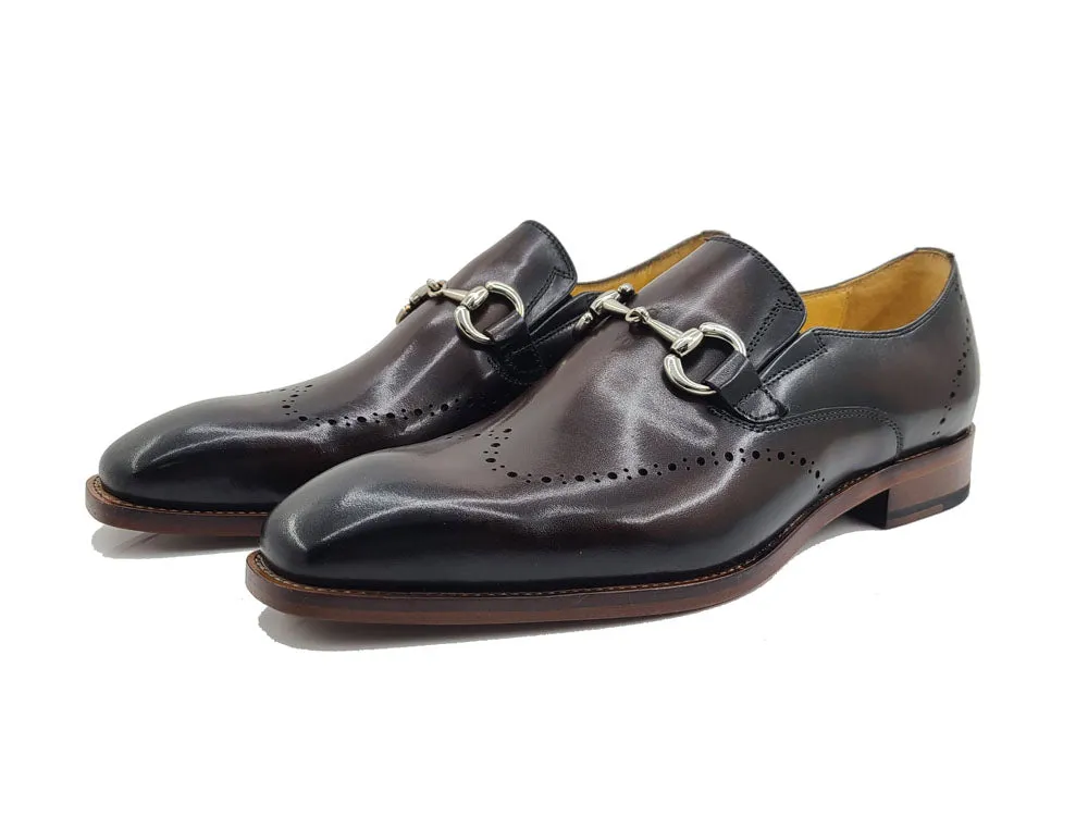 Burnished Calfskin Loafer Leather Sole