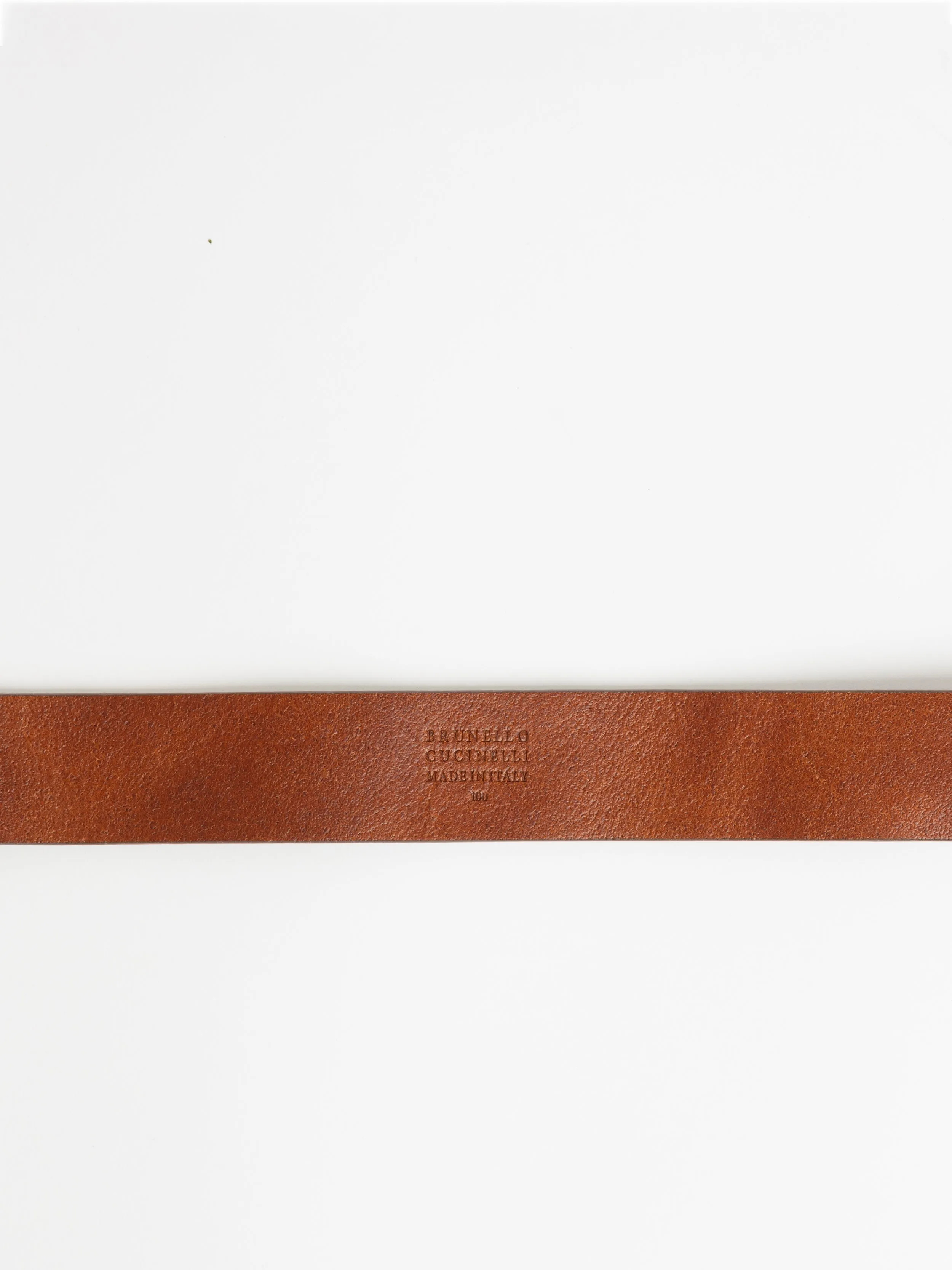 Dark Brown Bark-Effect Calfskin Belt