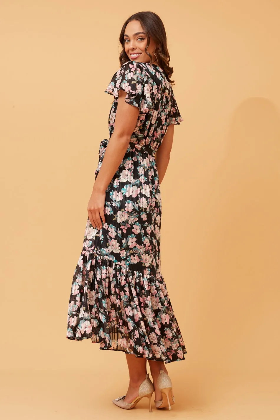 DAWN FLORAL CROSSOVER DRESS