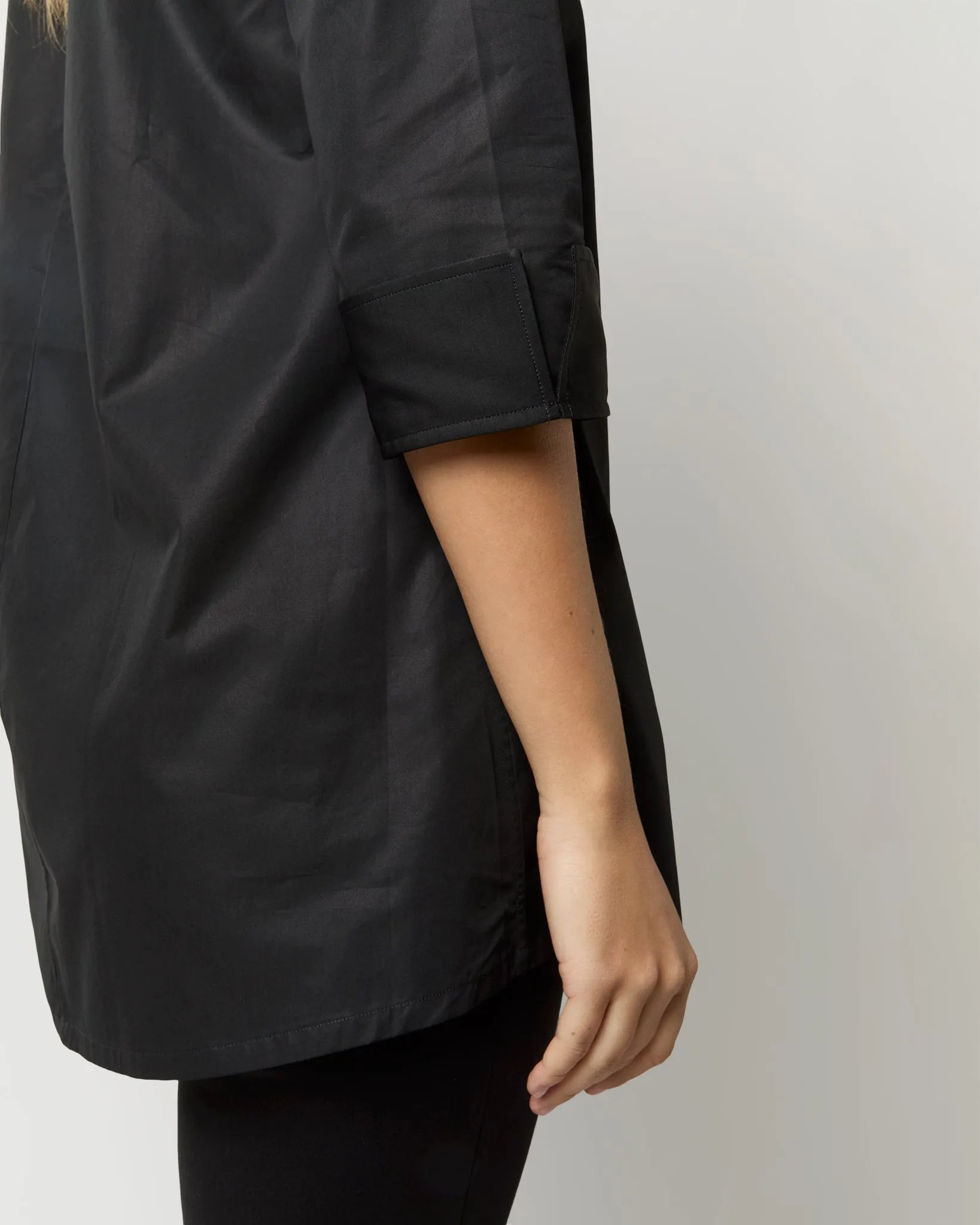 Designer Tunic in Black Poplin