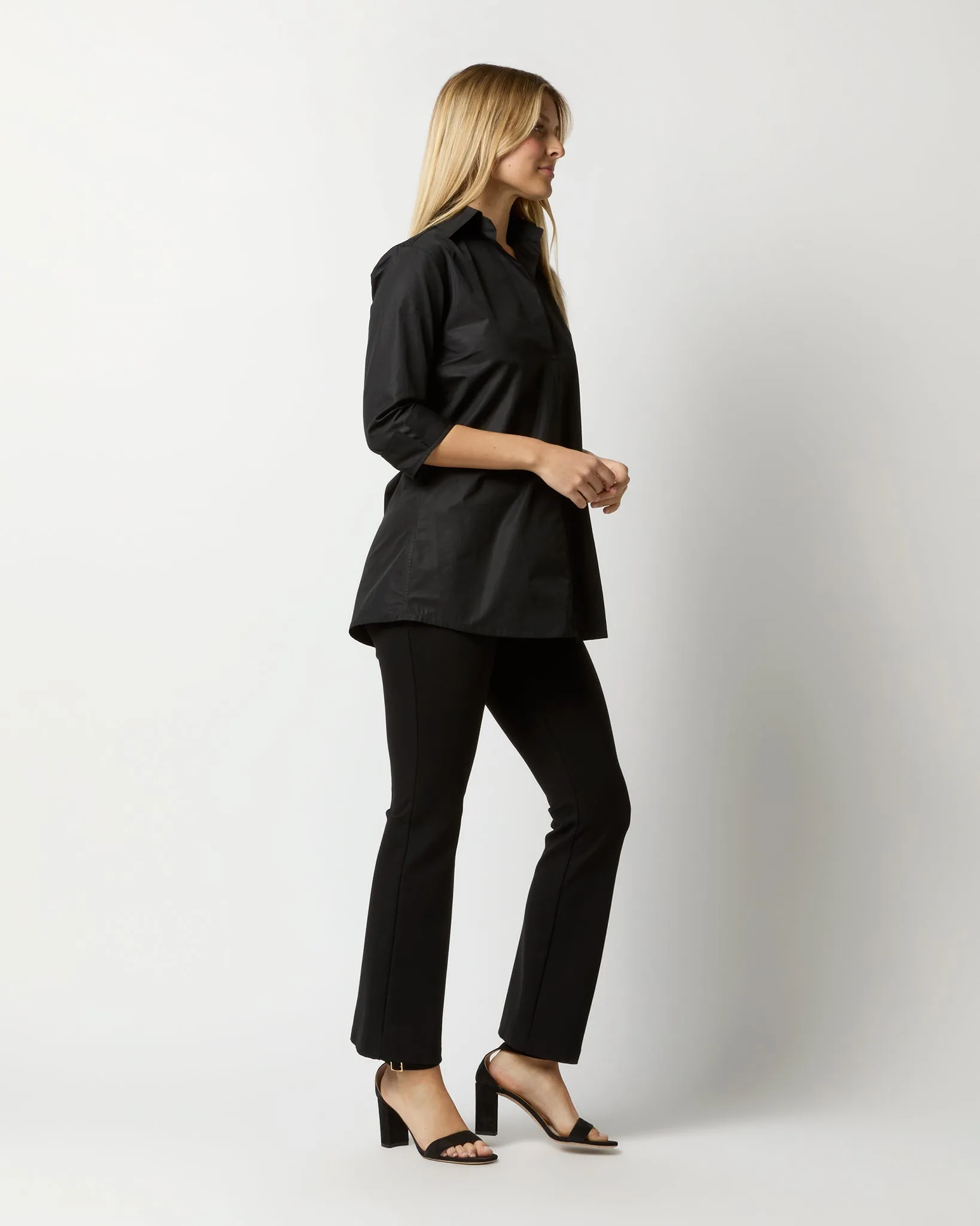 Designer Tunic in Black Poplin