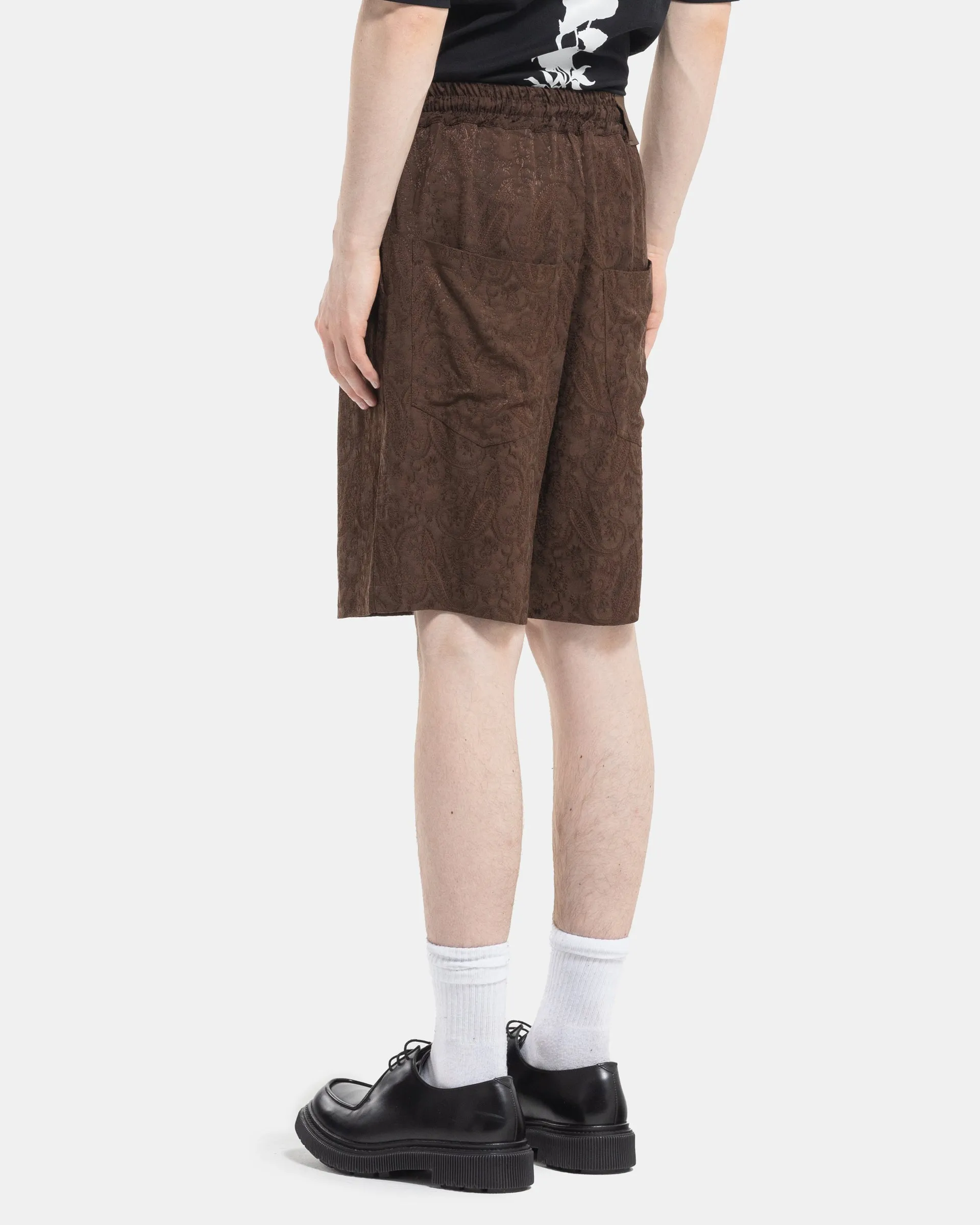 Elasticated Shorts in Brown