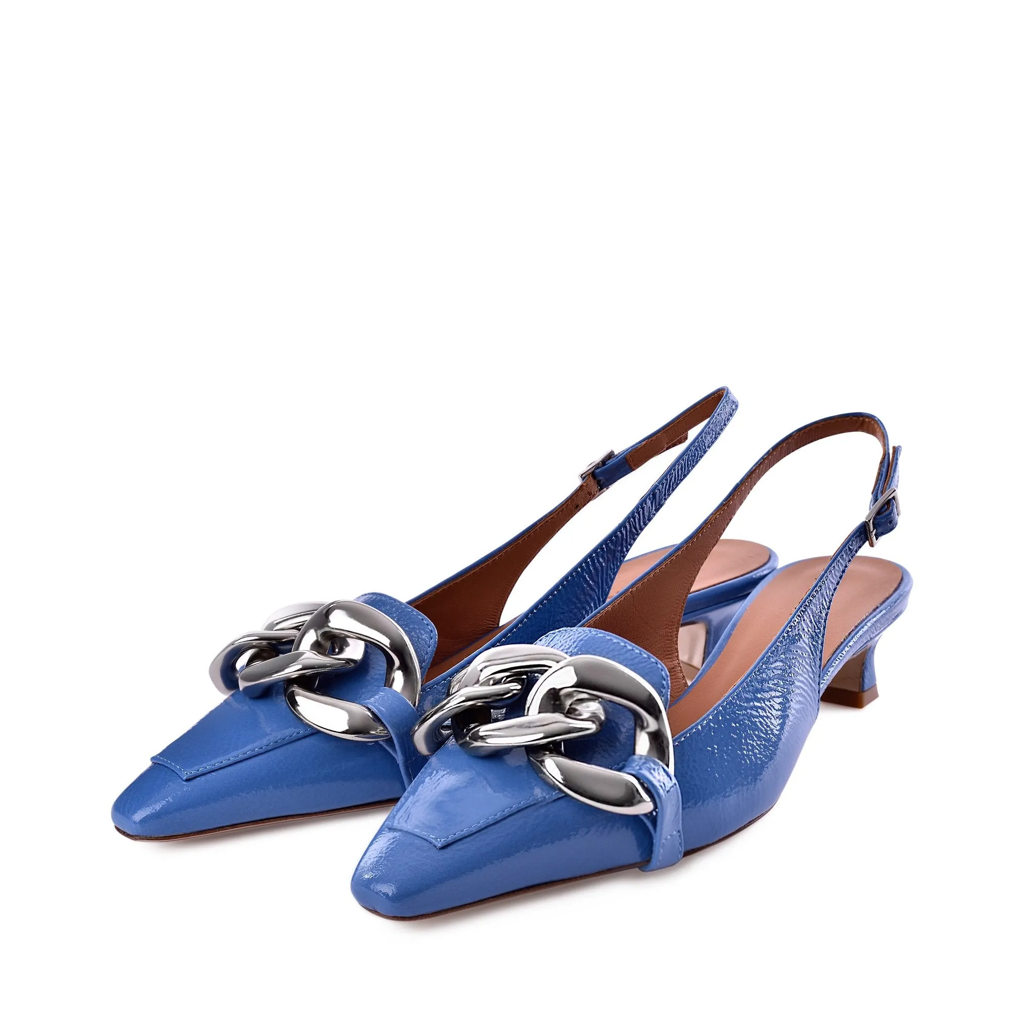 Erity Light Blue Naplak Slingback Pumps