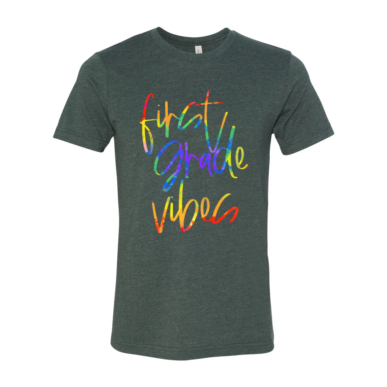 First Grade Vibes Tie Dye Font Tee