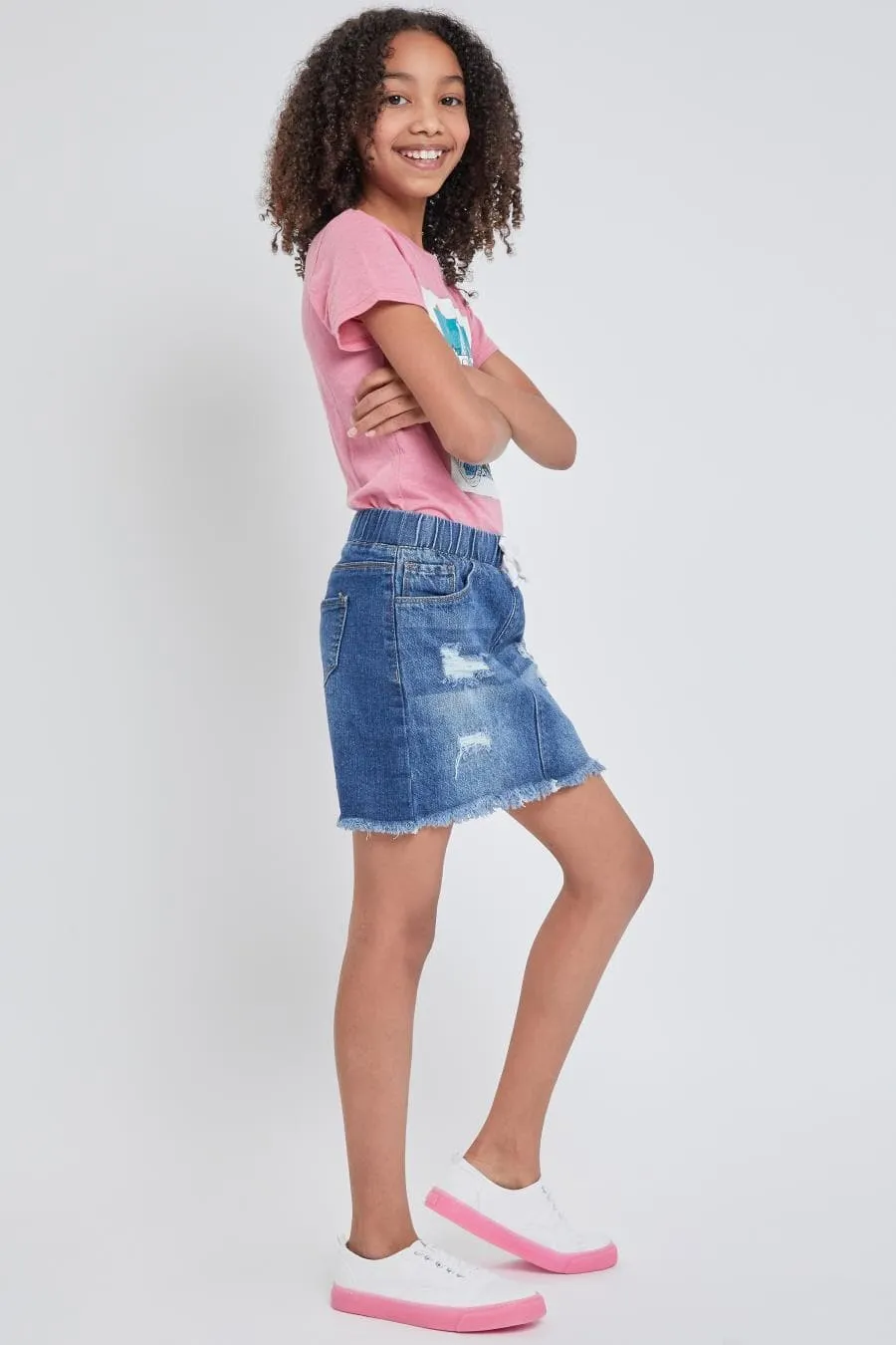 Girls Dream Frayed Hem Jogger Skirt