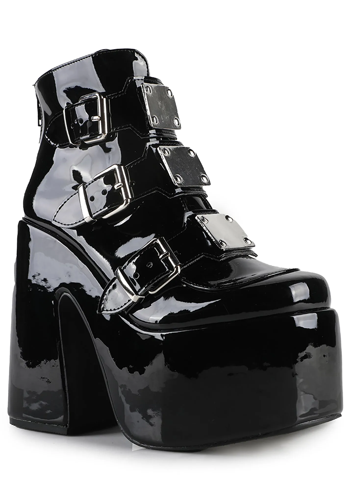 GOLFITO 03 Danger Zone Patent Black Platform Boots