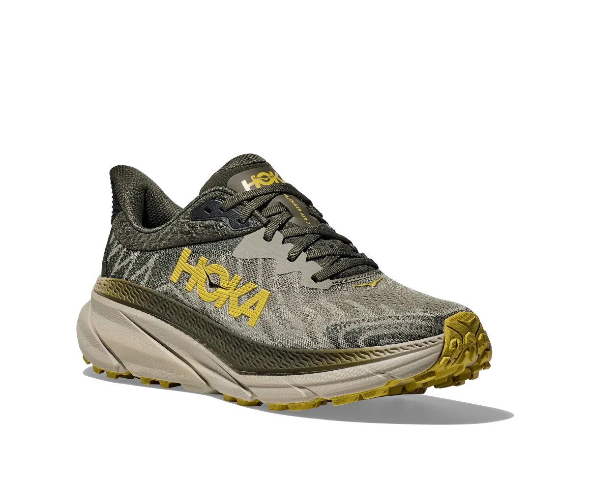 Hoka One One Challenger 7 Wide Trail Runner - Olive Haze / Forest Cover