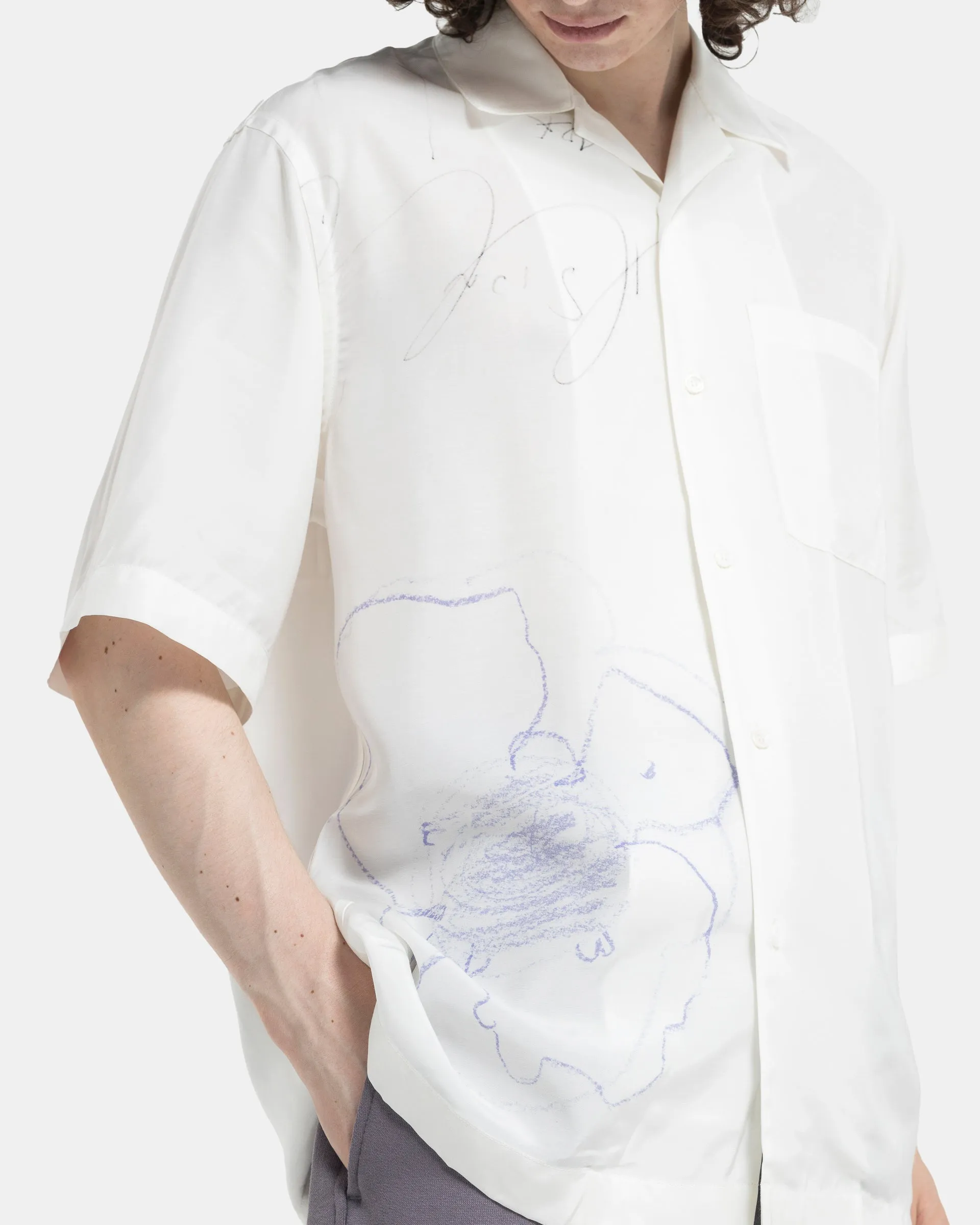 Kurt Shirt in Off-White Scribble