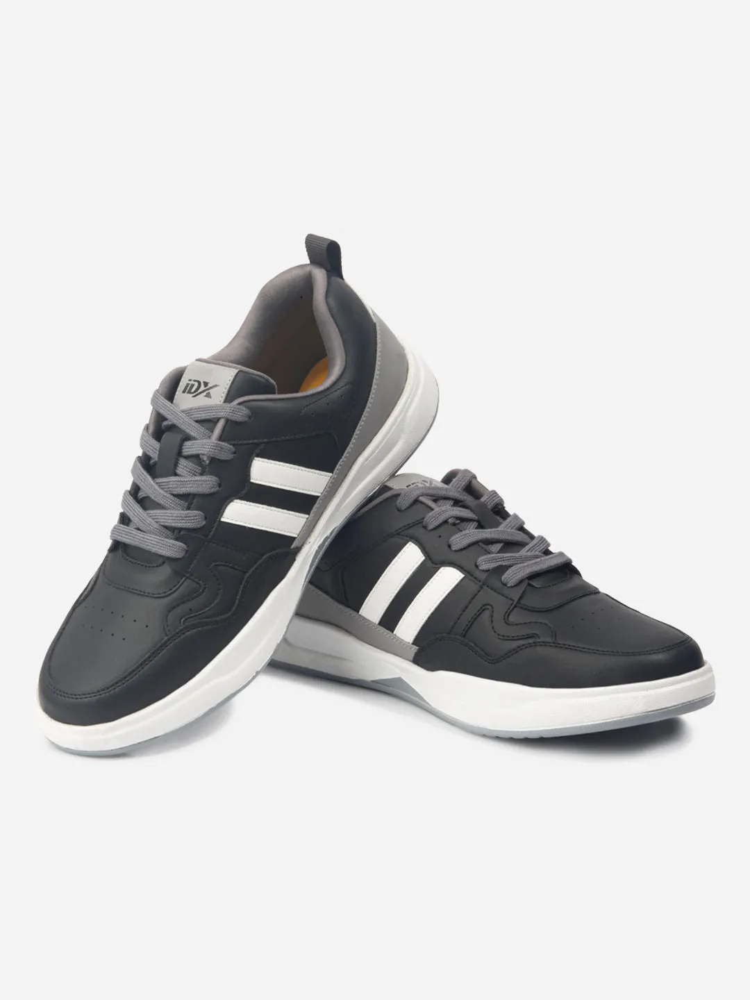 Men's Black Lace Up Sneakers (IX6017)