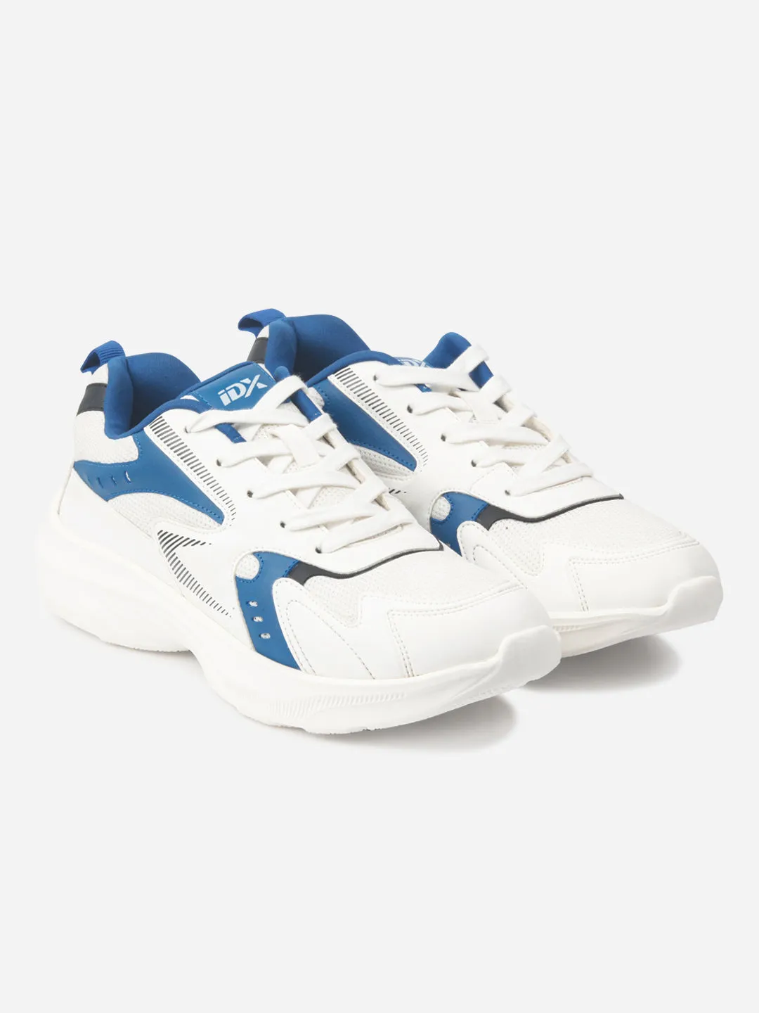 Men's White Lace Up Sneakers (IX7128)