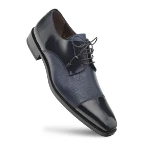 Mezlan Soka Navy Blue Deerskin & Calf Lace-Up