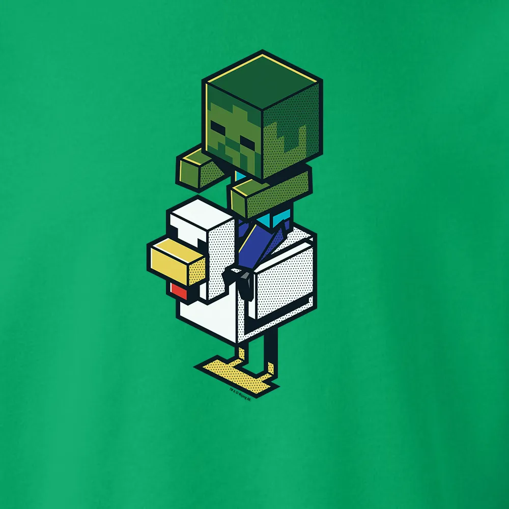 Minecraft Jolly Mobs Chicken Jockey Fleece Crewneck Sweatshirt