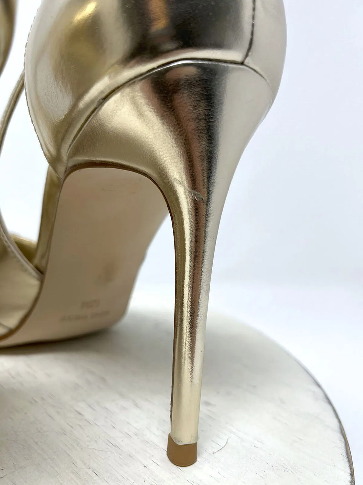 Nine West Size 12 Gold Metallic Heels  NWOB