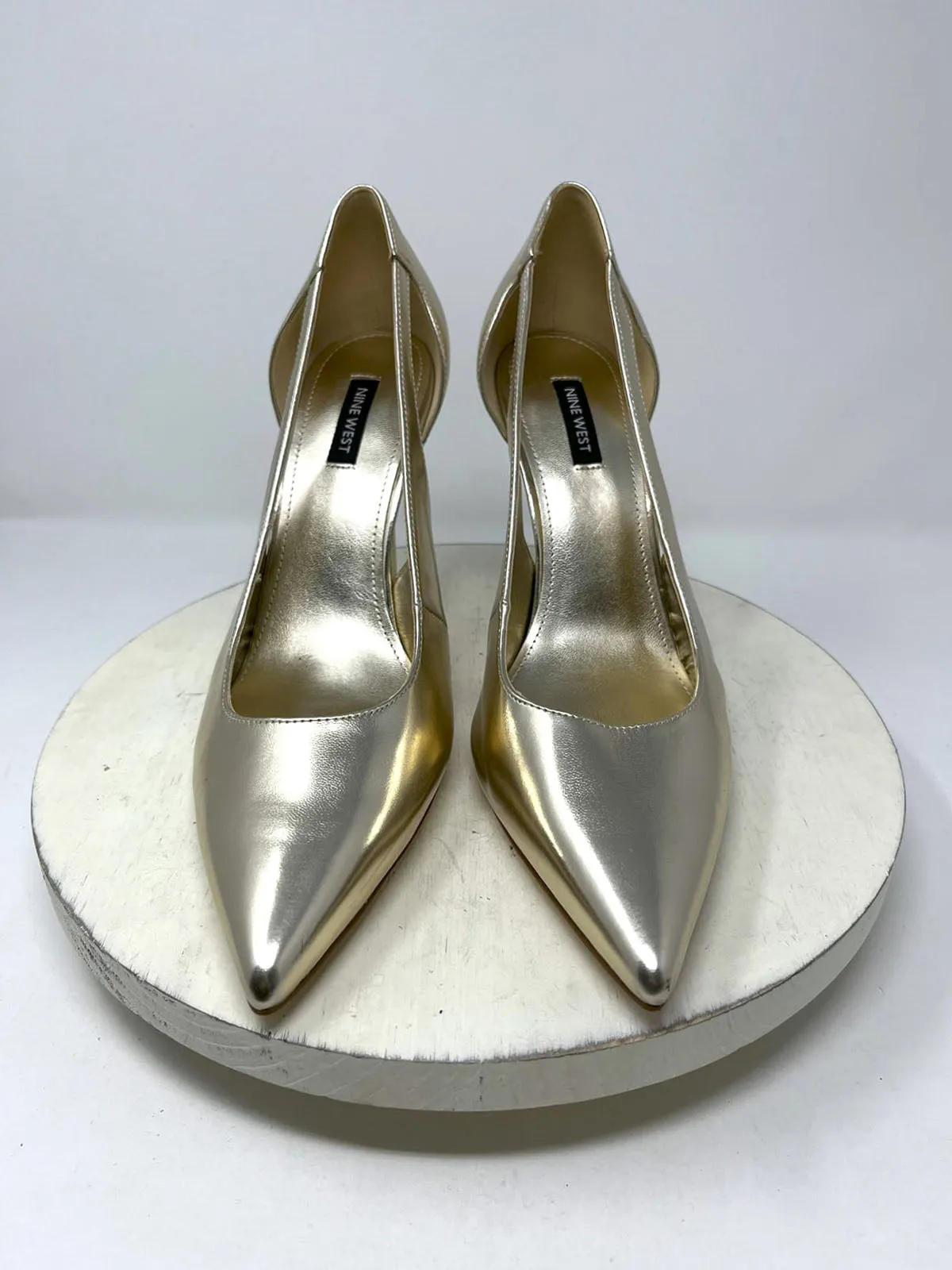 Nine West Size 12 Gold Metallic Heels  NWOB