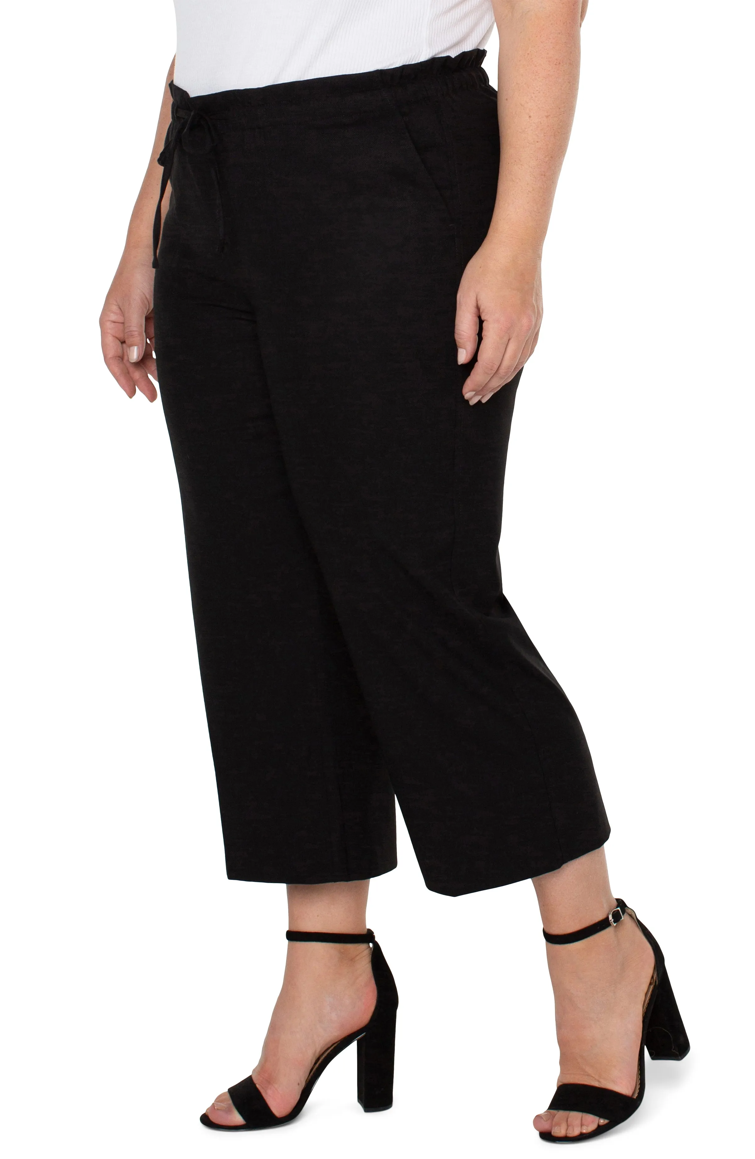 PULL-ON TIE WAIST WIDE LEG ANKLE