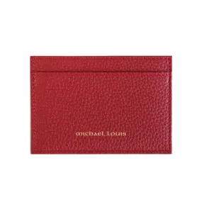 Red Pebbled Leather Classic Card Holder