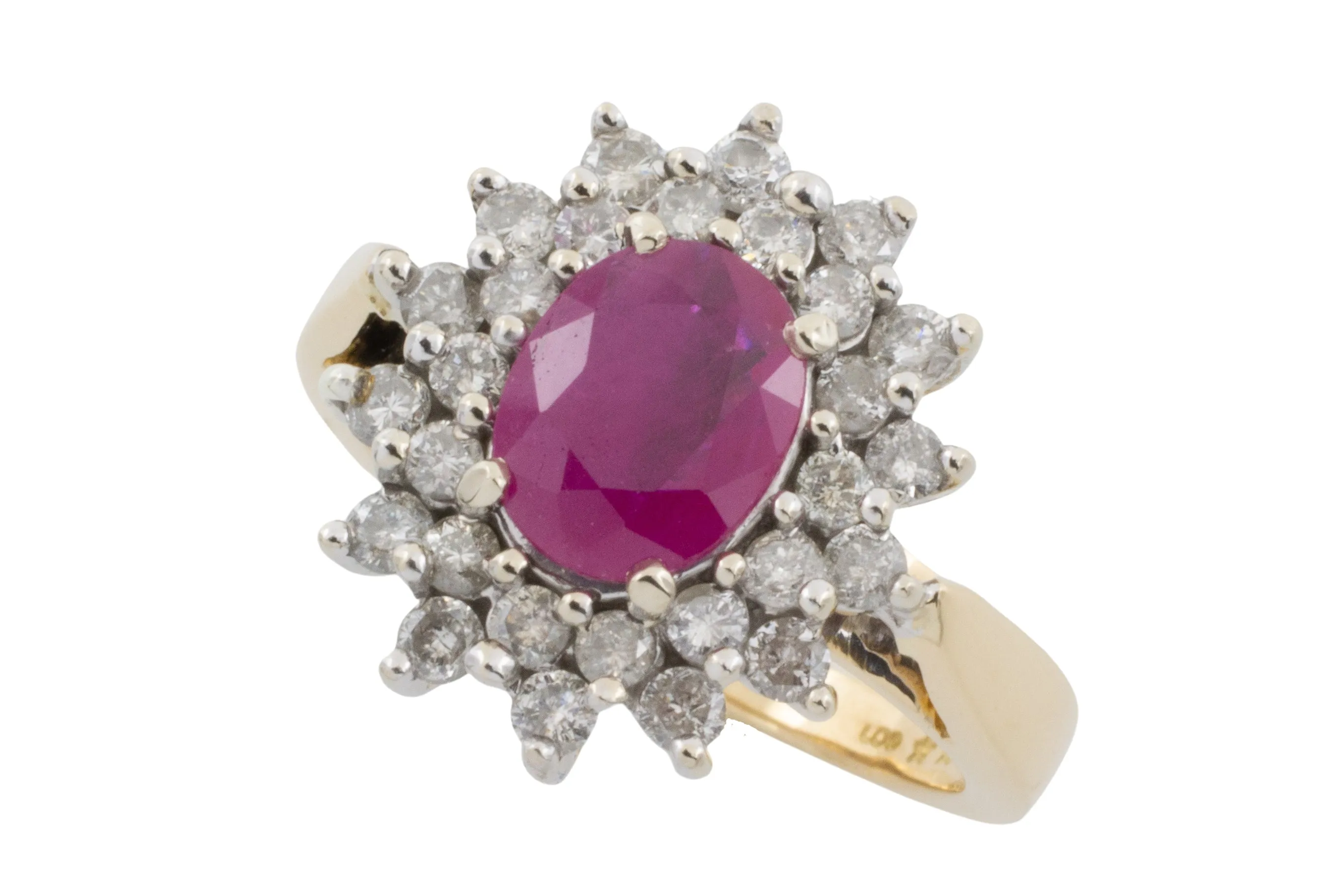 Ruby and diamond ring in 18 carat gold