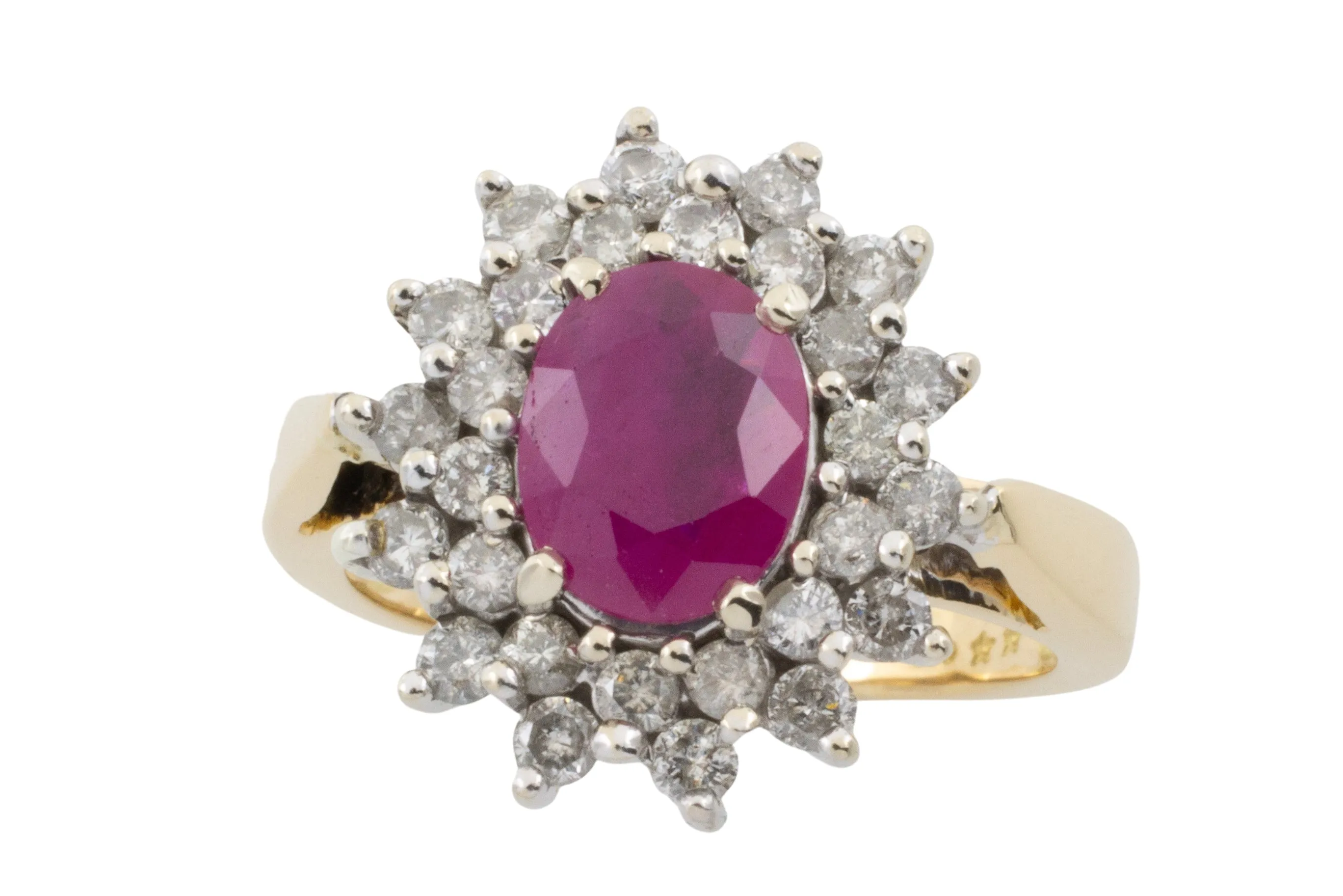 Ruby and diamond ring in 18 carat gold