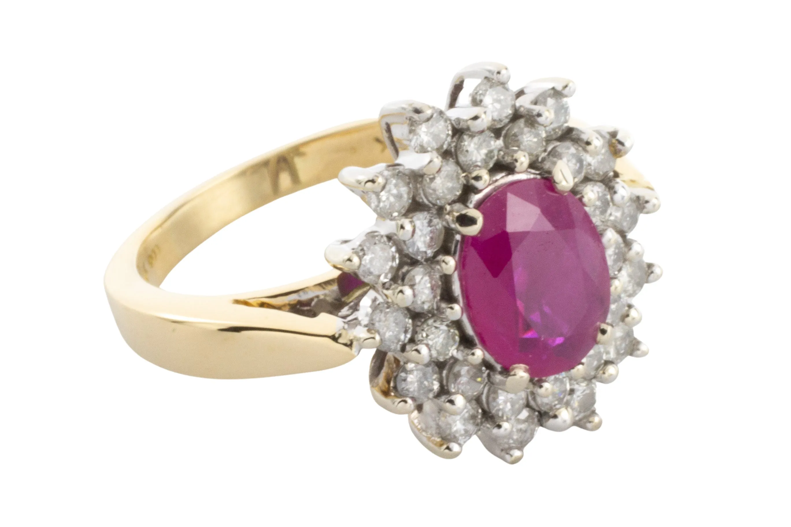 Ruby and diamond ring in 18 carat gold