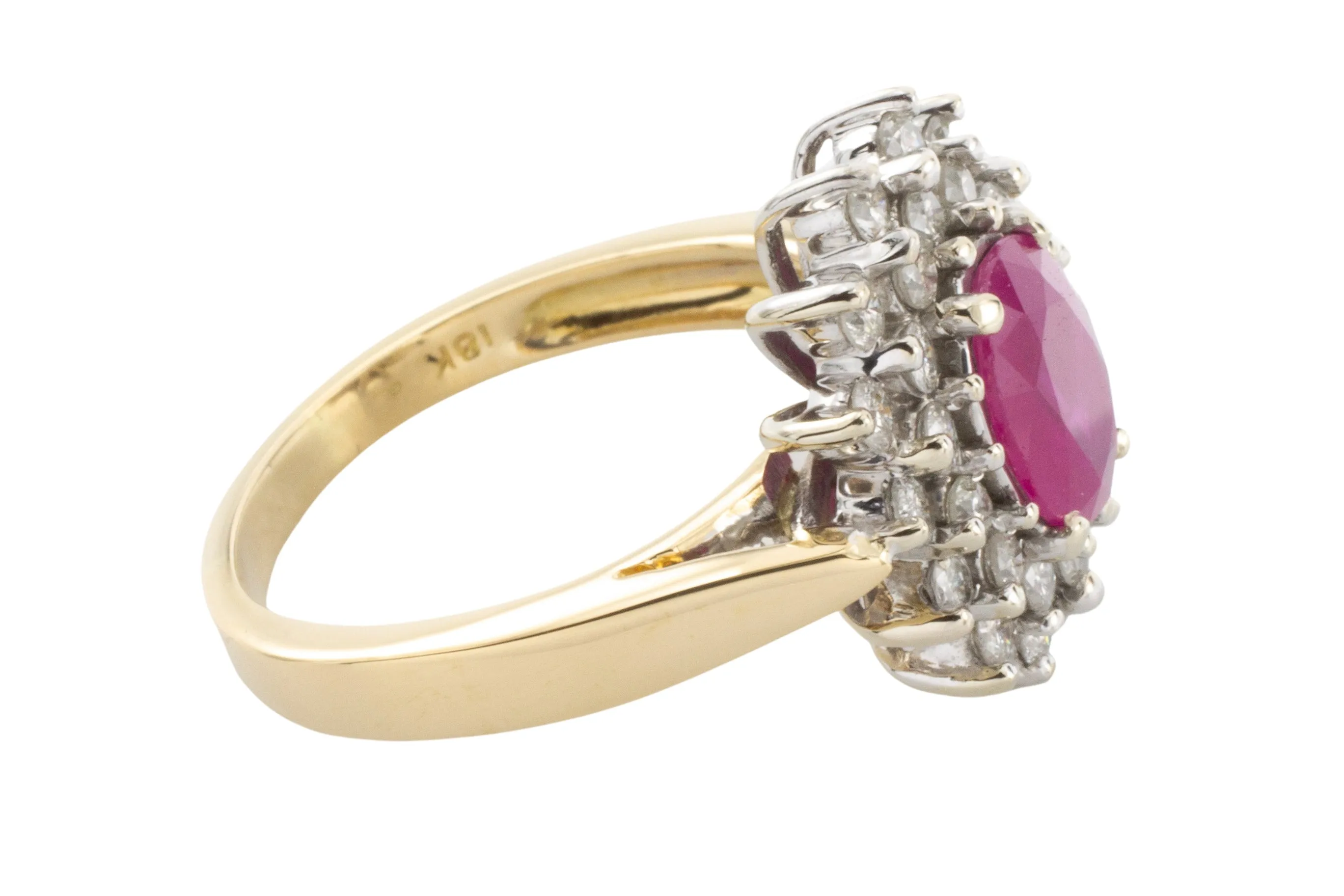 Ruby and diamond ring in 18 carat gold