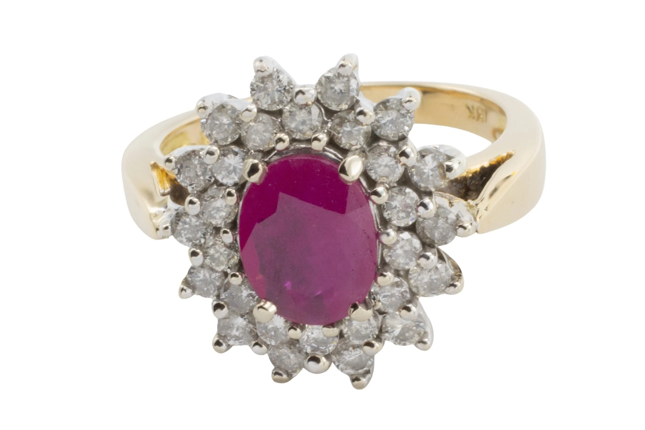 Ruby and diamond ring in 18 carat gold