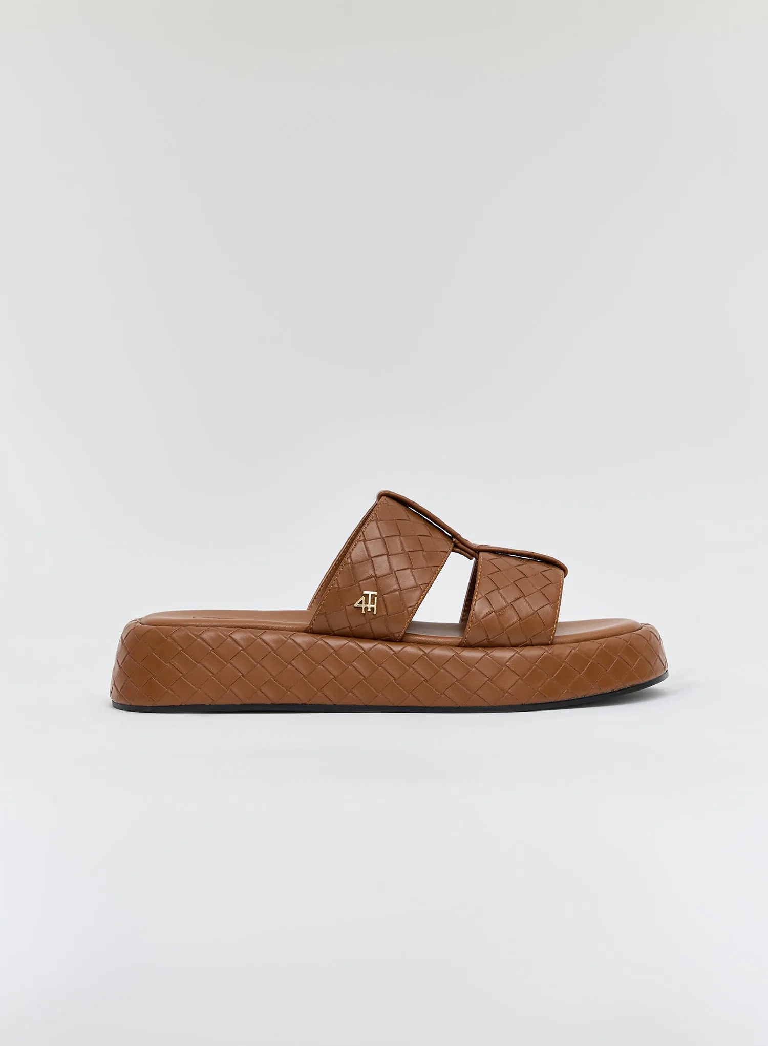 Tan Woven PU Flatform Sandal- Elsa