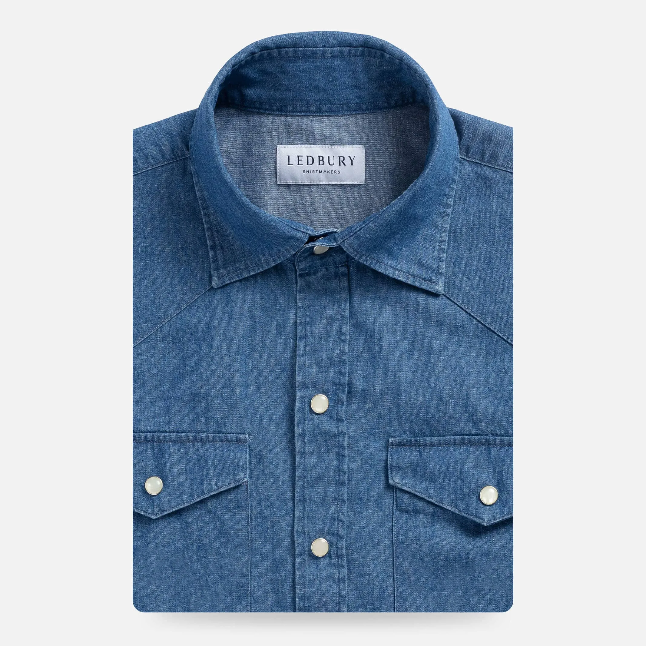 The Denim Blue Charlap Western Custom Shirt