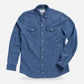 The Denim Blue Charlap Western Custom Shirt