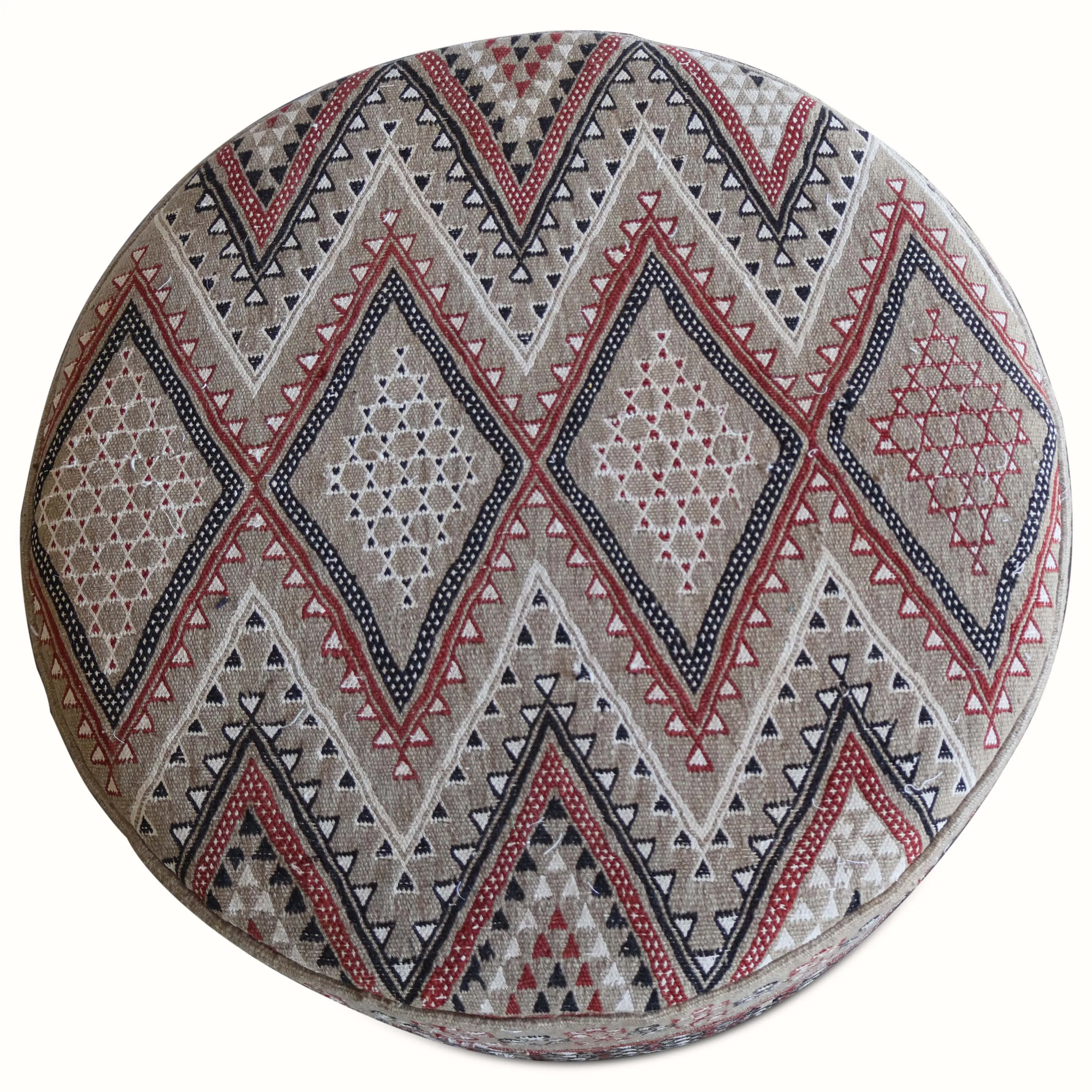 Upholstered Ottoman in a Vintage Moroccan Rug