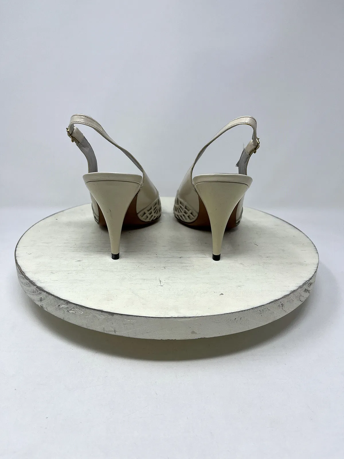 Vintage Evan-Picone Size 8 Cream Lattice Heels NWOB